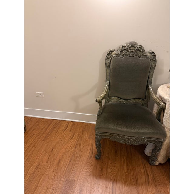 Pair of French Louis IV Imported Carved Accent Chairs For Sale - Image 4 of 4