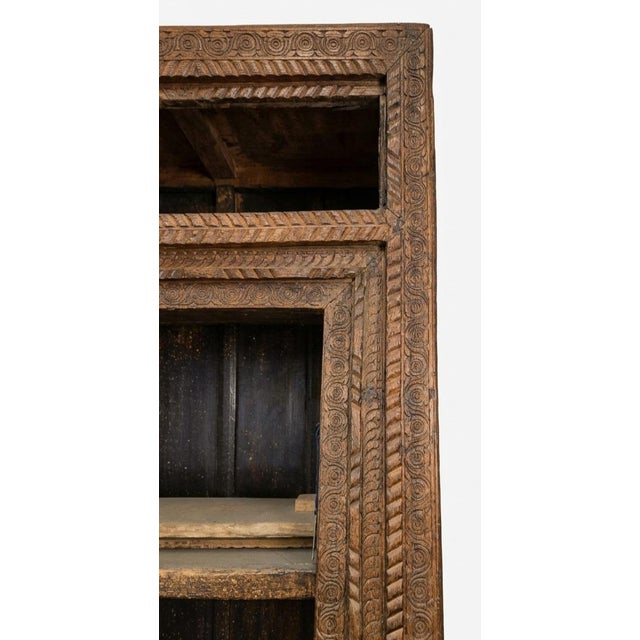 Traditional Antique Carved Indian Open Book Case For Sale - Image 3 of 5