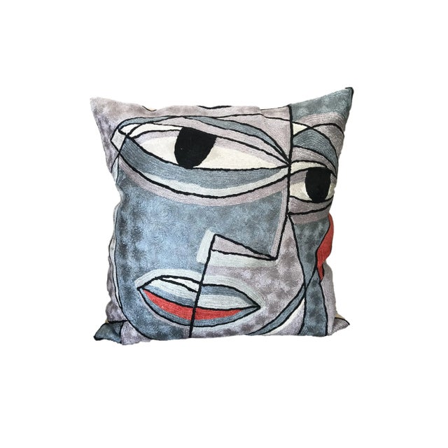 Silk Handmade Picacco-Style Decorative Pillow Cover For Sale - Image 12 of 12