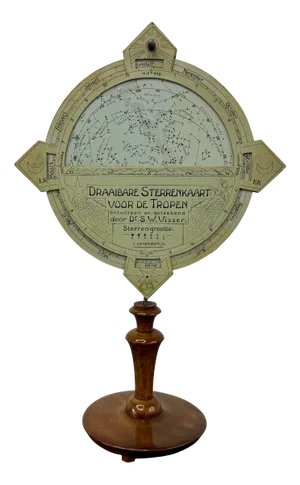 Dr. Vissers Rotating Celestial Map for Wolters Editore, 1890s