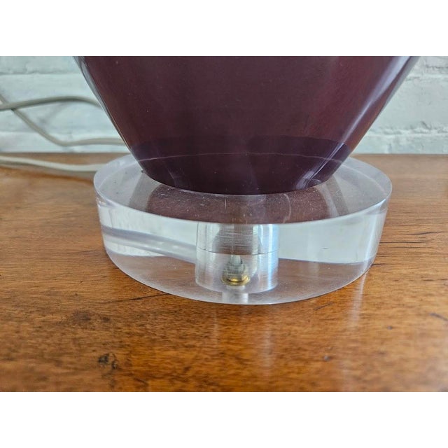 Arteriors Home Mottega Purple & Lucite Double Socket Lamp For Sale - Image 4 of 8