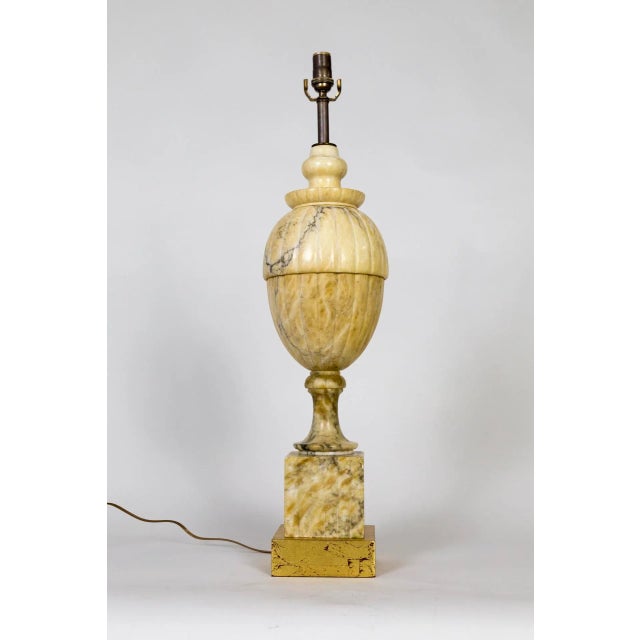 1930s Amber Marble Covered Urn Shape Lamp For Sale - Image 10 of 10