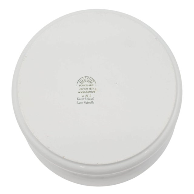 White Pillivuyt France Blue Floral Porcelain Casserole, Modèle Déposé For Sale - Image 8 of 9