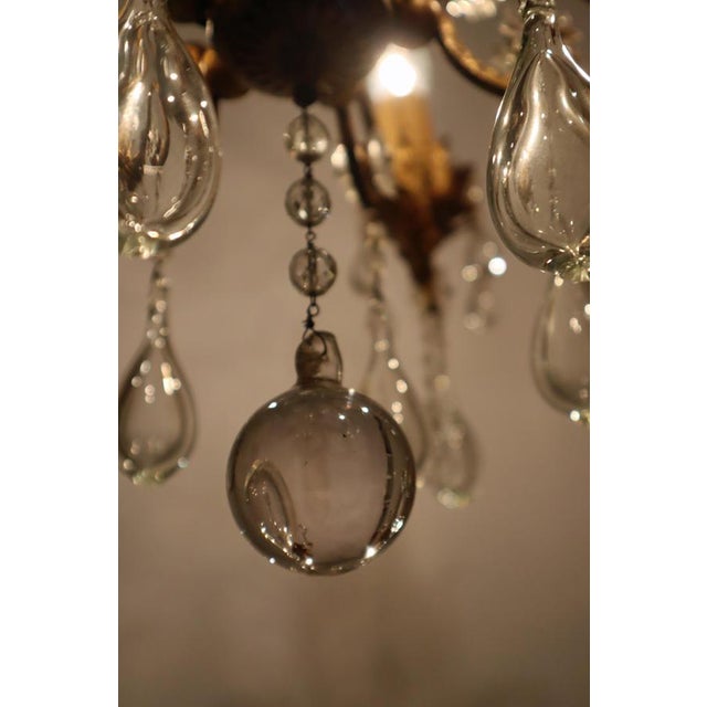 Hollywood Regency Golden Stars and Water Drops Chandelier, Italy, 1930s For Sale - Image 6 of 18