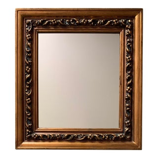 Vintage Carved Gilt Wood Mirror For Sale