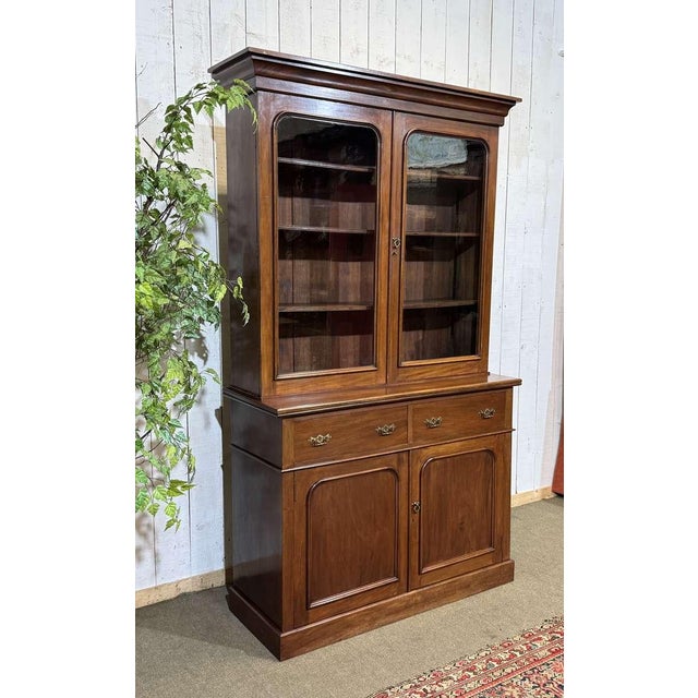 Antique Victorian Two-Section Mahogany Bookcase, 1800s For Sale - Image 14 of 15