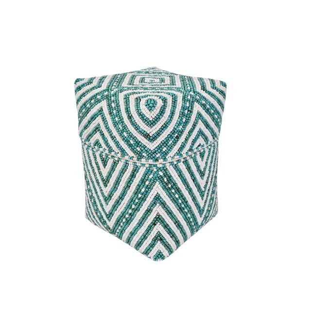 Beaded Bamboo Box Small For Sale
