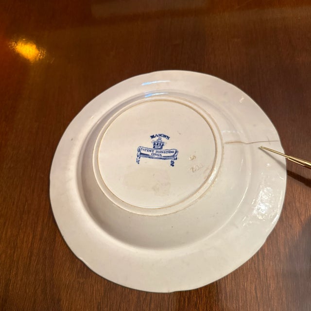 Early 19th Century Early Masons Ironstone Soup Plate With Dragon For Sale - Image 5 of 6