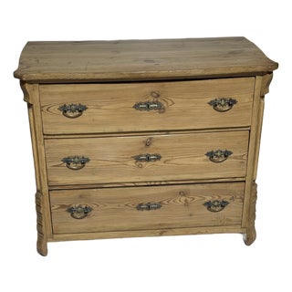 Antique Pine Three Drawers - Chest of Drawers From England For Sale