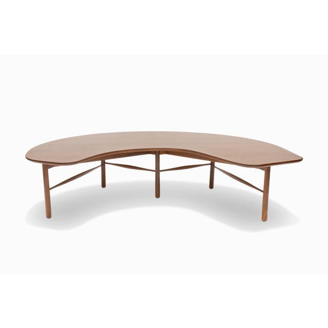 Wood Large Vintage Mid Century "Crescent" Coffee Table by Greta Grossman For Sale - Image 7 of 9