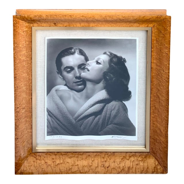 Mid-Century Modern George Hurrell Hollywood Print, Loretta Young & Tyrone Power, Framed, 30"h For Sale