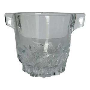 Vintage C.1960's Mid-Century Glass Iceberg Textured Ice Bucket