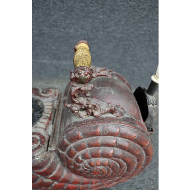 Metal Rare Victorian Cast Metal Snail Coal Scuttle For Sale - Image 7 of 13