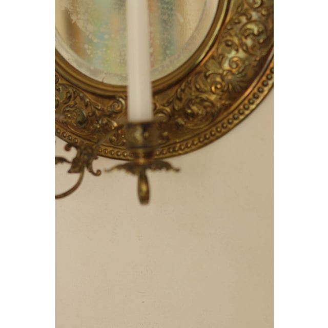 Mid-Century Swedish Brass Double Arm Sconces with Mirrors, Set of 2 For Sale - Image 6 of 13