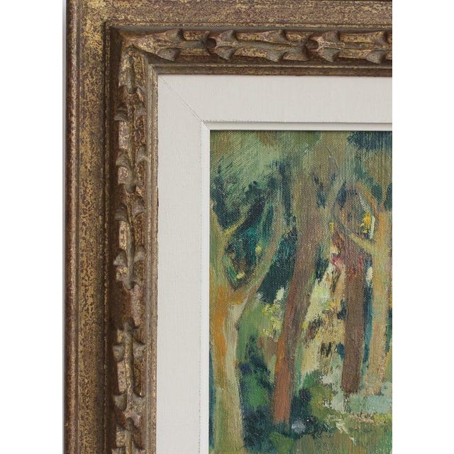 1960s Geneviève Gavrel, 'Bois Fleuri' (Wooded Forest), 1960s, Oil on Canvas For Sale - Image 5 of 13