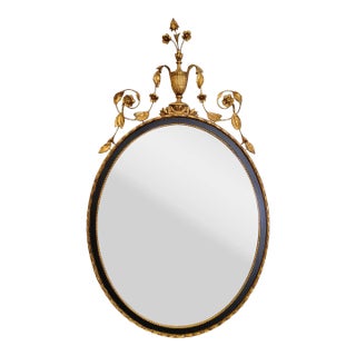 Vintage Georgian Style Oval Gilt & Sprigs Mirror For Sale