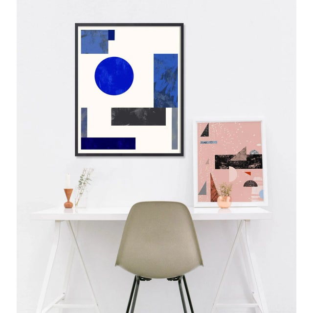 Not Yet Made - Made To Order Mid-Century Geometric Collage in Blue and Gray For Sale - Image 5 of 6