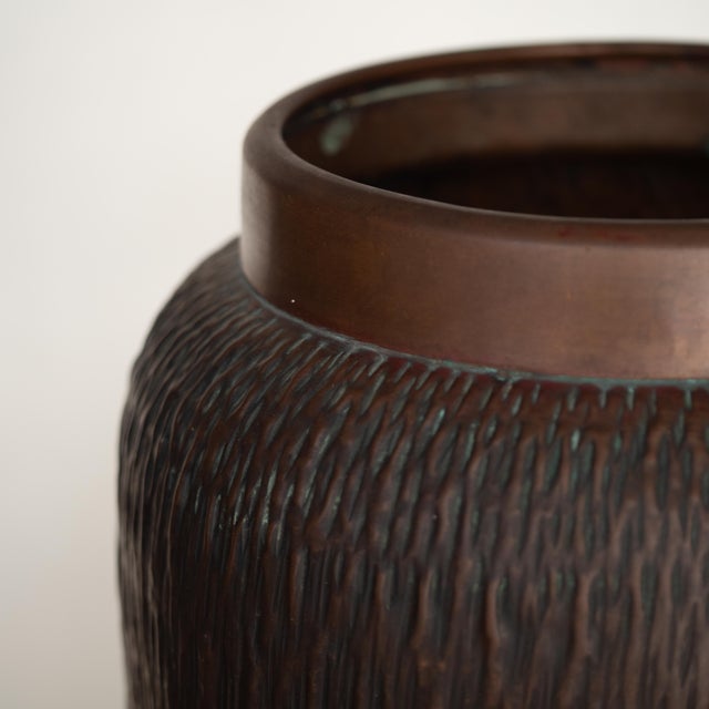 Vintage Brutalist Hammered Copper Umbrella Stand, 1970s For Sale - Image 11 of 18