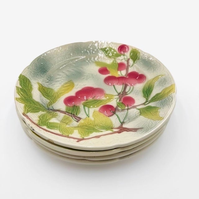 Ceramic Mid-Century Verger Earthenware Dessert Plates from Saint Clément, 1960s, Set of 4 For Sale - Image 7 of 11