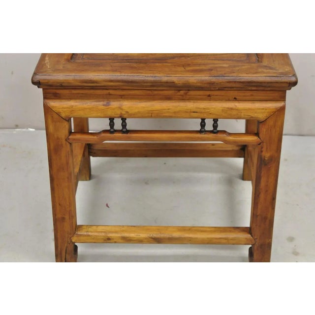 Wood Vintage Carved Teak Wood Japanese Imperial Meiji Style Side Chair For Sale - Image 7 of 12