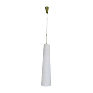 Large Flashed Glass & Brass Cylinder Ceiling Lamps Attributed to Peill & Putzler, 1960s, Set of 2