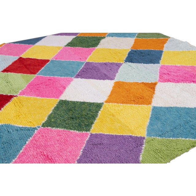 21st Century Modern Moroccan-Style Wool Rug For Sale - Image 10 of 13