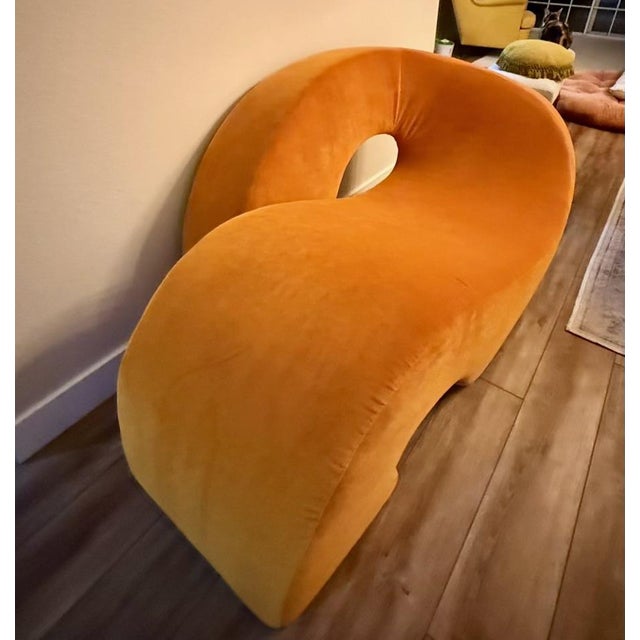 Sormani 1960s Italian Sess Chaise Longue Attributed to Nani Prina for Sormani in Orange Velvet For Sale - Image 4 of 6
