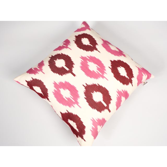 2020s Handwoven Pink Ikat Pillow Cover For Sale - Image 5 of 7