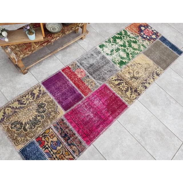 Oushak Vintage Handknotted Hallway Runner For Sale - Image 10 of 10