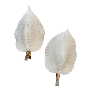 Late 20th Century Pair of Murano Glass Gold Leaf Sconces