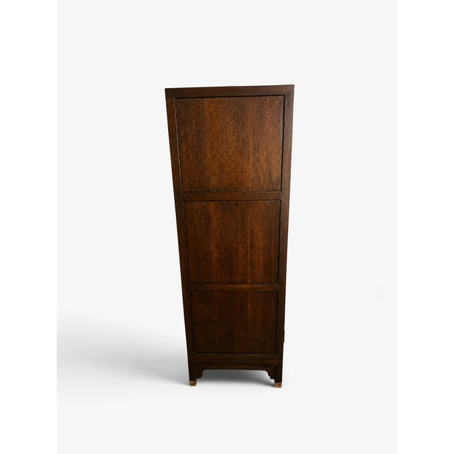 Baker Furniture Company Late 20th Century Michael Taylor for Baker Walnut Cabinet With Brass Hardware For Sale - Image 4 of 12