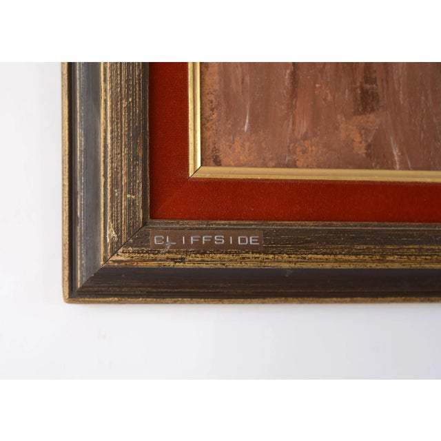 Wood 1960s "Cliffside" Modernist Abstract Landscape Oil Painting, Framed For Sale - Image 7 of 13