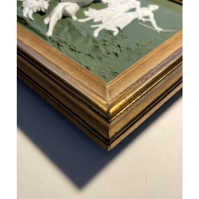 Rare 1900s Karl Ens, Germany Wall Hanging Bisque Porcelain Plaque Hunting Scene For Sale In Los Angeles - Image 6 of 9