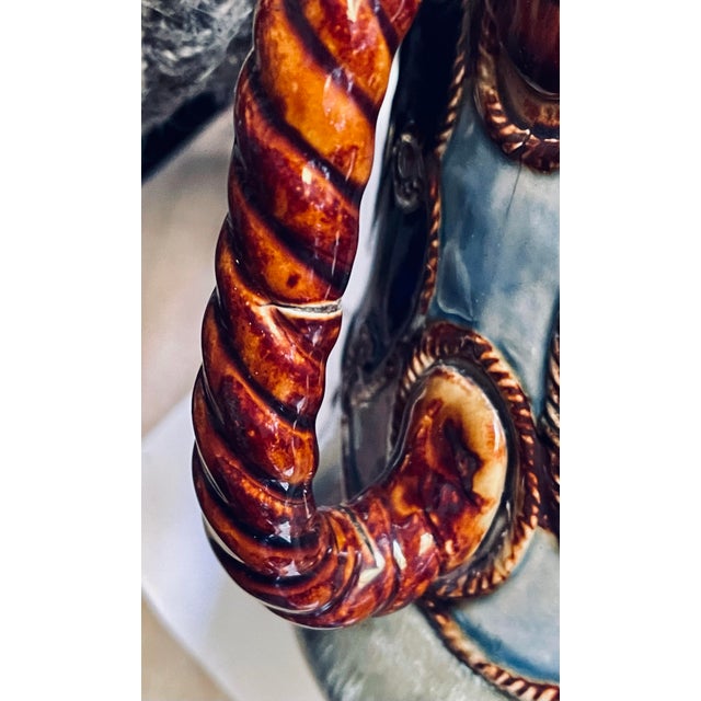 Navy Blue Early 20th Century Royal Doulton Lord Nelson Memorial Large Stoneware Loving Cup Centerpiece For Sale - Image 8 of 12