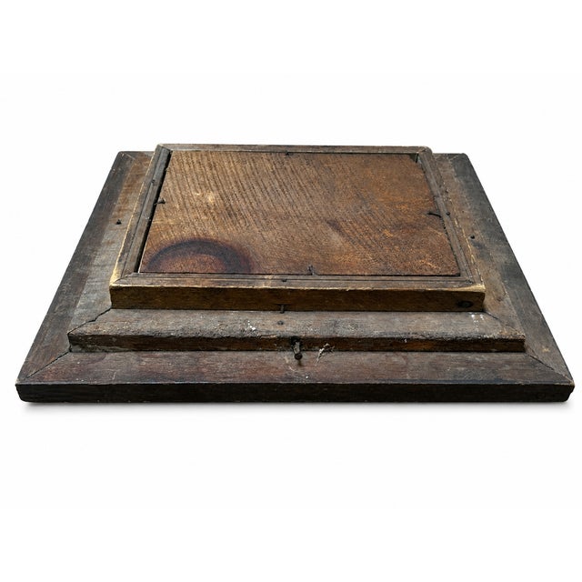 Wood Antique Black Forest Carved Wood Frame With Original Sepia Protrait Photograph, Ansonia Ct Studio, Deep Profile Frame For Sale - Image 7 of 10