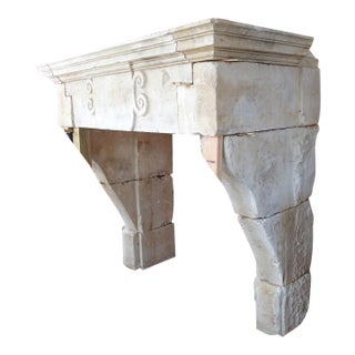 Large Louis XIII Chateau Fireplace Mantel From La Meuse, France, 17th Century For Sale