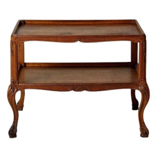 19th Century Belgian Oak Two Tier Chippendale Table For Sale