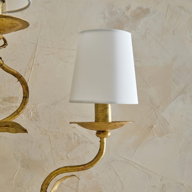 Italian Gilt Leaf Wall Sconce, 1960s - 1 Available For Sale - Image 4 of 9