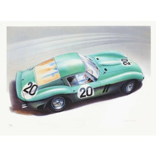 1990s Jean Hirlimann Green Ferrari 250 GTO Lithograph For Sale