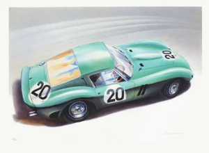 1990s Jean Hirlimann Green Ferrari 250 GTO Lithograph