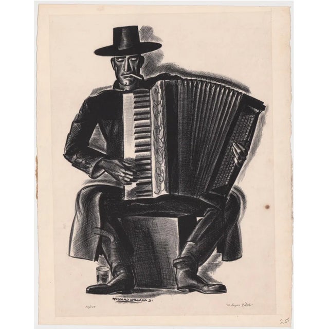 1931 Howard Willard Musician Lithograph For Sale - Image 4 of 4
