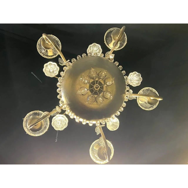 French 1930’s French Bagues Silver Leaf Chandelier For Sale - Image 3 of 7