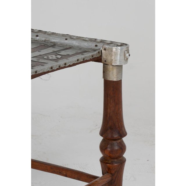 20th Century Chair with Hammered Metal Decoration For Sale - Image 6 of 12