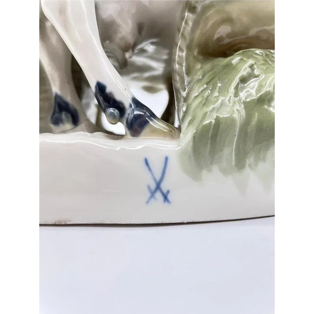 Large Art Nouveau Figurine of Farmer with Oxen from Meissen For Sale - Image 10 of 12