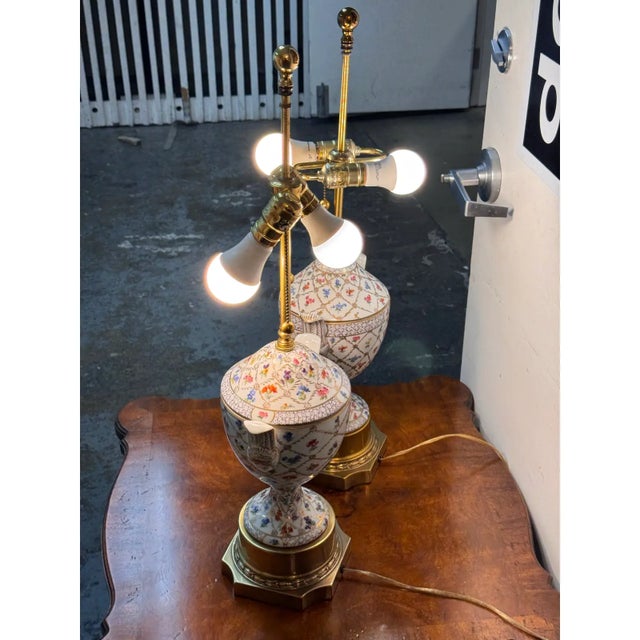 Frederick Cooper Vintage Porcelain Table Lamps, Pair For Sale - Image 9 of 12