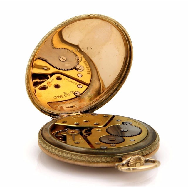 Omega 14k Gold 15 Jewels Hand Wind Pocket Watch For Sale In Miami - Image 6 of 6