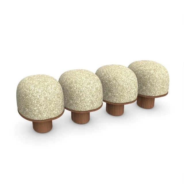 Contemporary Hygge Bench in 0002 Kvadrat Zero Fabric and Smoked Oak by Saccal Design House for Collector For Sale - Image 3 of 5