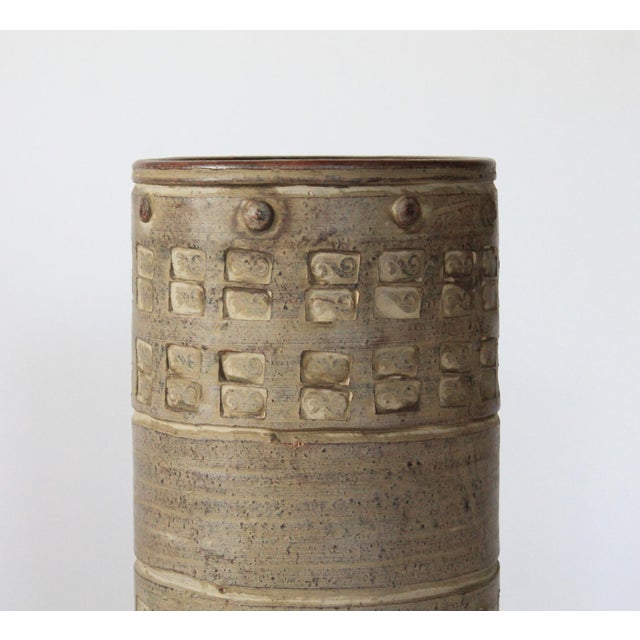 Mid-Century Studio Art Pottery Umbrella Stand For Sale - Image 4 of 8