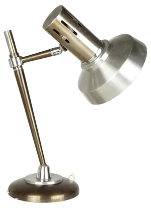Italian Silver & Brown Anodized Aluminum Table Lamp, 1960s