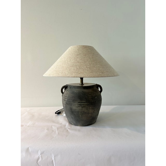 Sculpture Materials Vintage Water Pot Table Lamp For Sale - Image 7 of 12